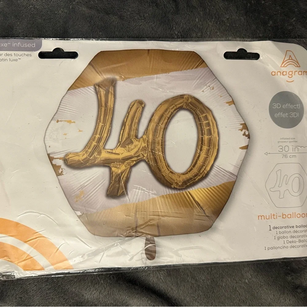 40th Birthday Decorations Balloons 3D Anniversary Party Gold Foil Stars Jumbo 3